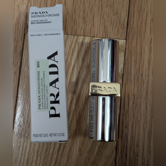NEW PRADA MONOCHROME HYPER MATTE REFILLABLE LIPSTICK IN B03 MAHOGANY - Picture 9 of 11